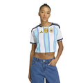 2026 Argentina Feminina' Casa Cropped Camisa de Futebol - Copa do Mundo 2026