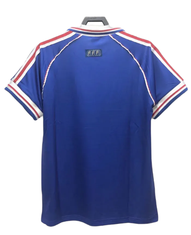 França 1998 I Casa Camisa de Futebol - Edição Vintage