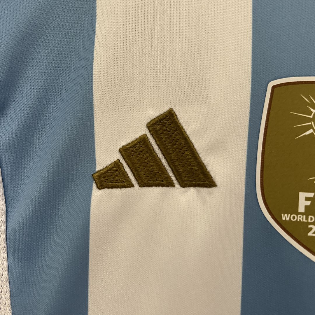 Argentina Casa Conjunto Juvenil 2024 - Patch Fifa Campeões do Mundo 2022