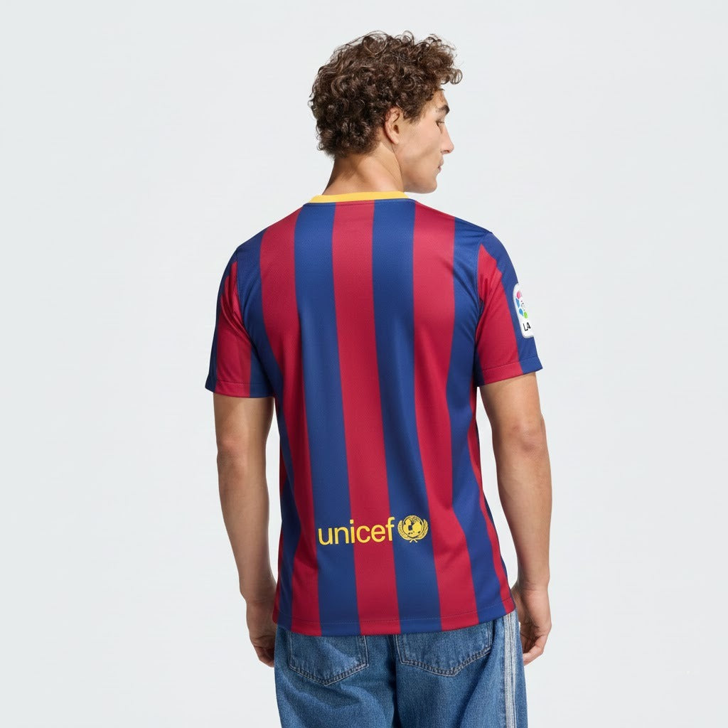 Camisa de Futebol Clássica Barcelona 2013/14 I
