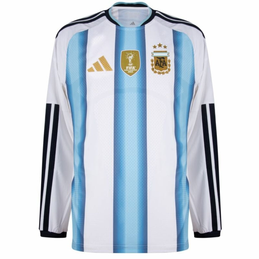 Argentina Casa Manga Longa Fan Camisa 2026 Copa do Mundo