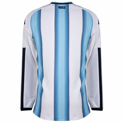 Argentina Casa Manga Longa Fan Camisa 2026 Copa do Mundo