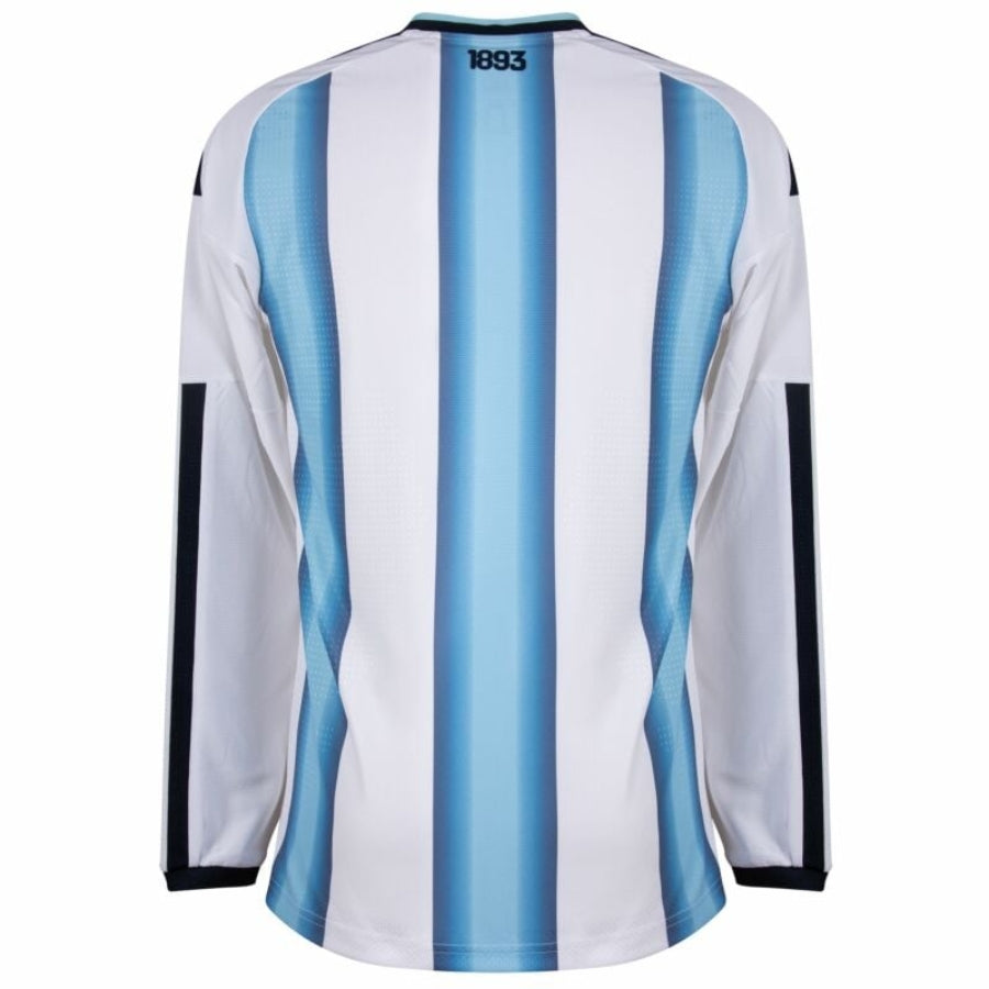 Argentina Casa Manga Longa Fan Camisa 2026 Copa do Mundo