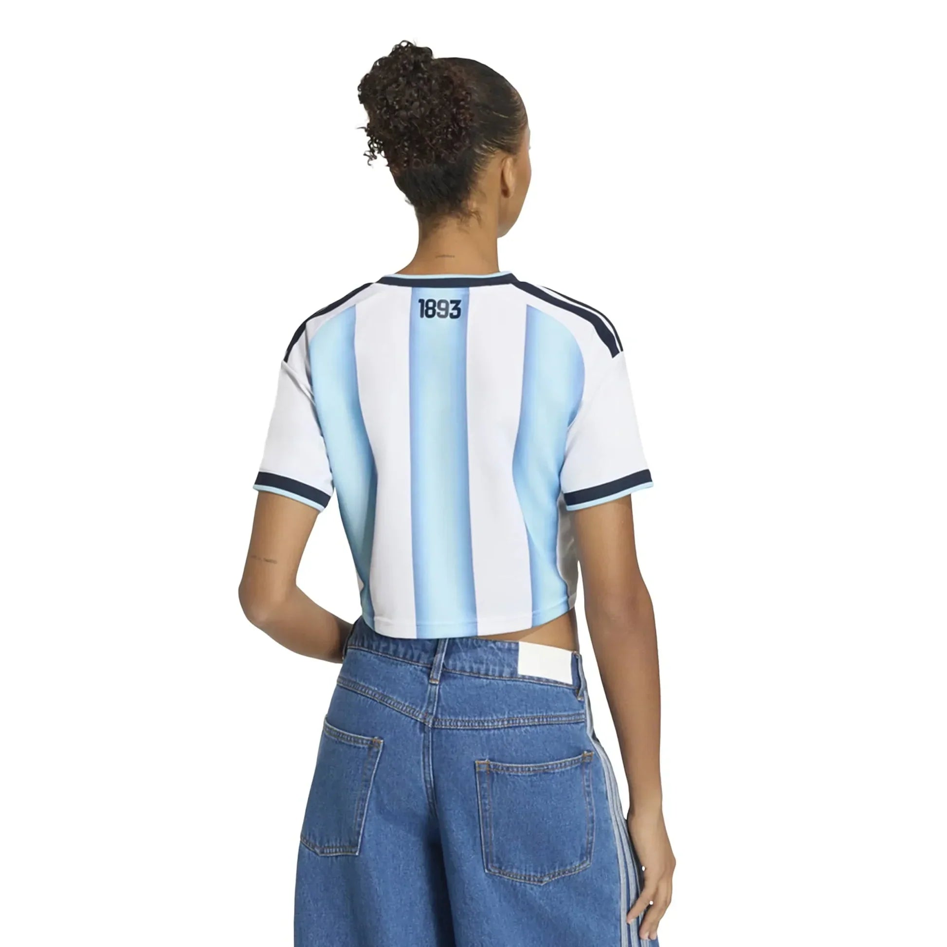 2026 Argentina Feminina' Casa Cropped Camisa de Futebol - Copa do Mundo 2026