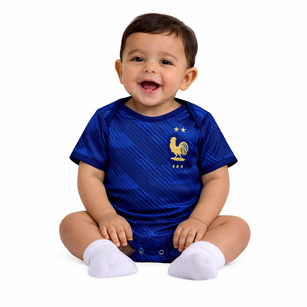 Camisa Bebê França Azul 2026 - Copa do Mundo 2026