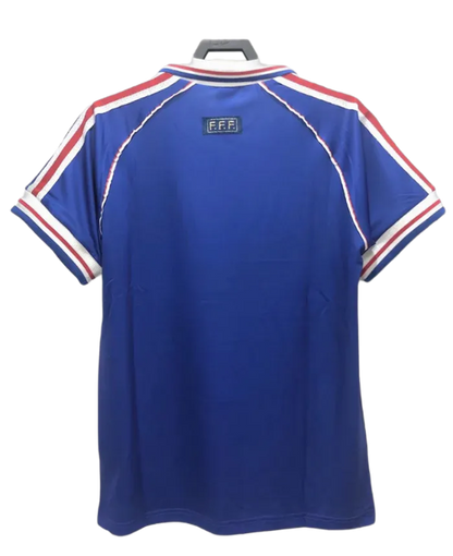 França 1998 I Casa Camisa de Futebol - Edição Vintage